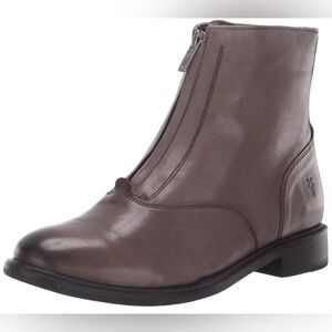 FRYE Woman's Leather Front Zip Closure Boots Grey Size 6.5Pre-owned